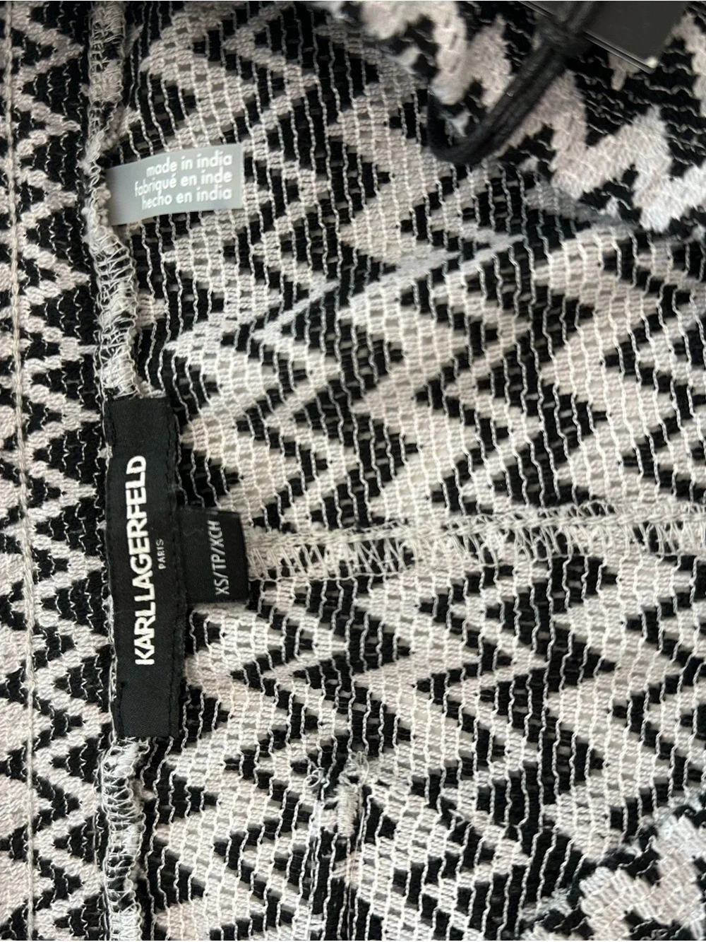 Karl Lagerfeld Black & White Zigzag Swim Shorts